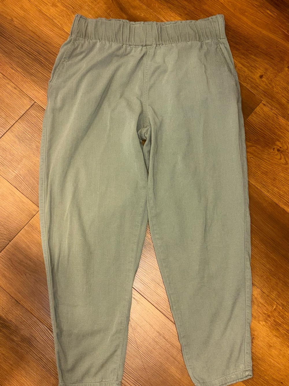Elastic-Waist Pants in Sage Green